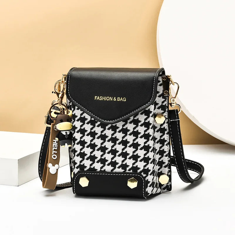 Women's Soft Leather Mobile Shoulder Bag
