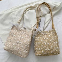 Straw Woven Shoulder Bag Large Capacity for Women