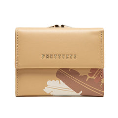 Women's Mini Wallet Retro Flower Short Purse Student Tri-Fold Wallet