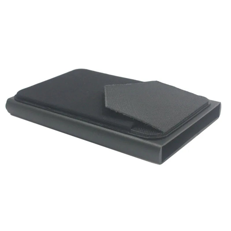 Slanke Aluminium RFID Portemonnee Met Elasticiteit Terug Pouch