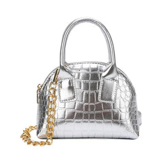 Bright Finish Leather Shell Bag Chain Crossbody Women's Bag