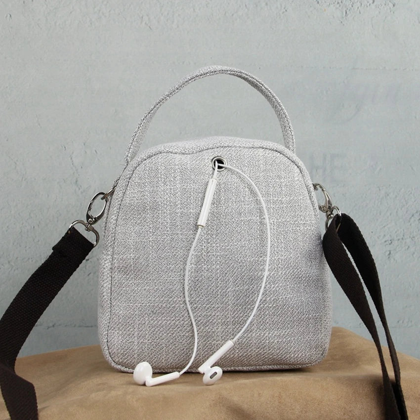 Small Fresh Messenger Bag Three-dimensional Woven Cotton Linen Portable