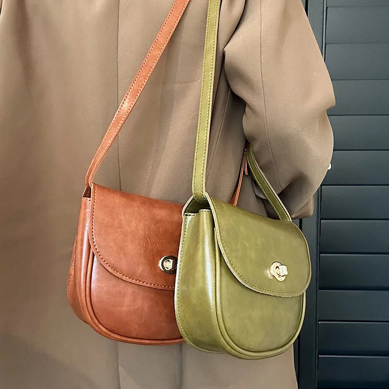 Women's Leather Crossbody Bag Solid Handbag