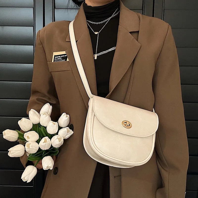 Women's Leather Crossbody Bag Solid Handbag