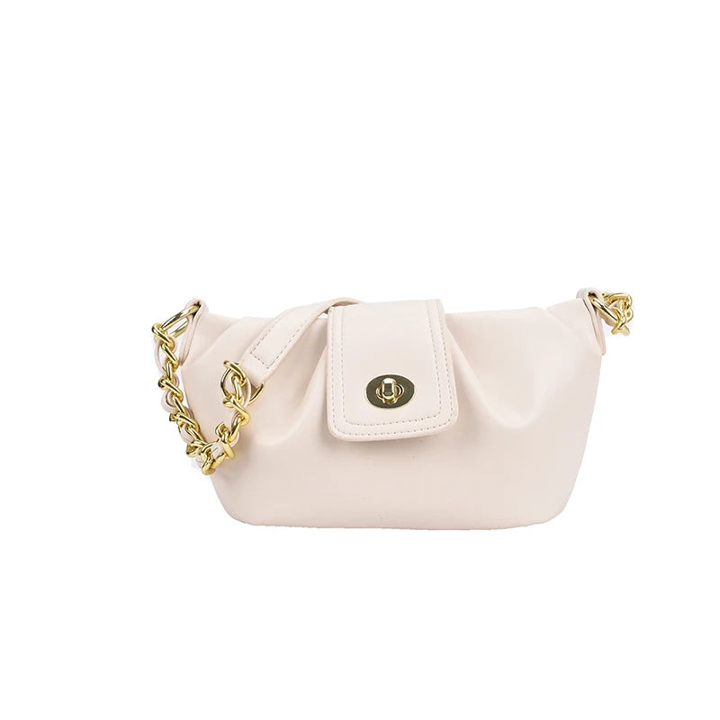 Women's Soft PU Leather Crossbody Bag w/ Chain Strap