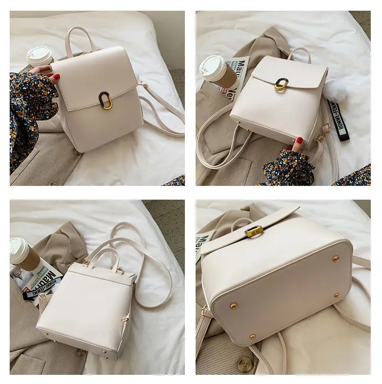 Women's Small Pu Leather Backpack for Teens School Travel