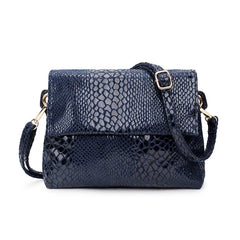 Pink Snake Print Small Square Bag Soft Leather Crossbody Bag
