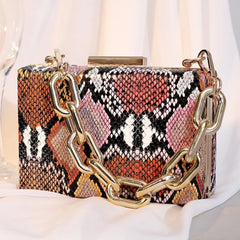 Snake Pattern PU Leather Shoulder Bag Retro Women's Bag
