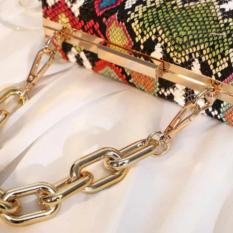 Snake Pattern PU Leather Shoulder Bag Retro Women's Bag