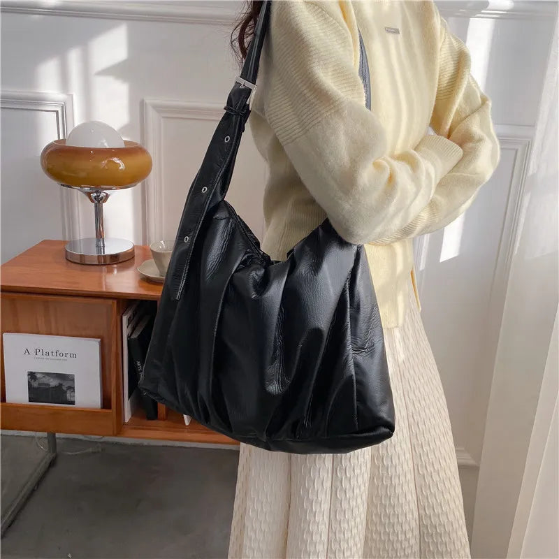 Large Capacity Leather Crossbody Bag for Women Shoulder Handbag