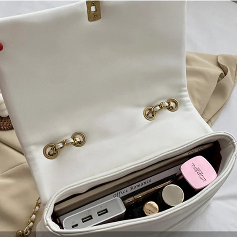 Soft Leather Chain Women Shoulder Crossbody Bags Handbags Ladies Messenger Bags