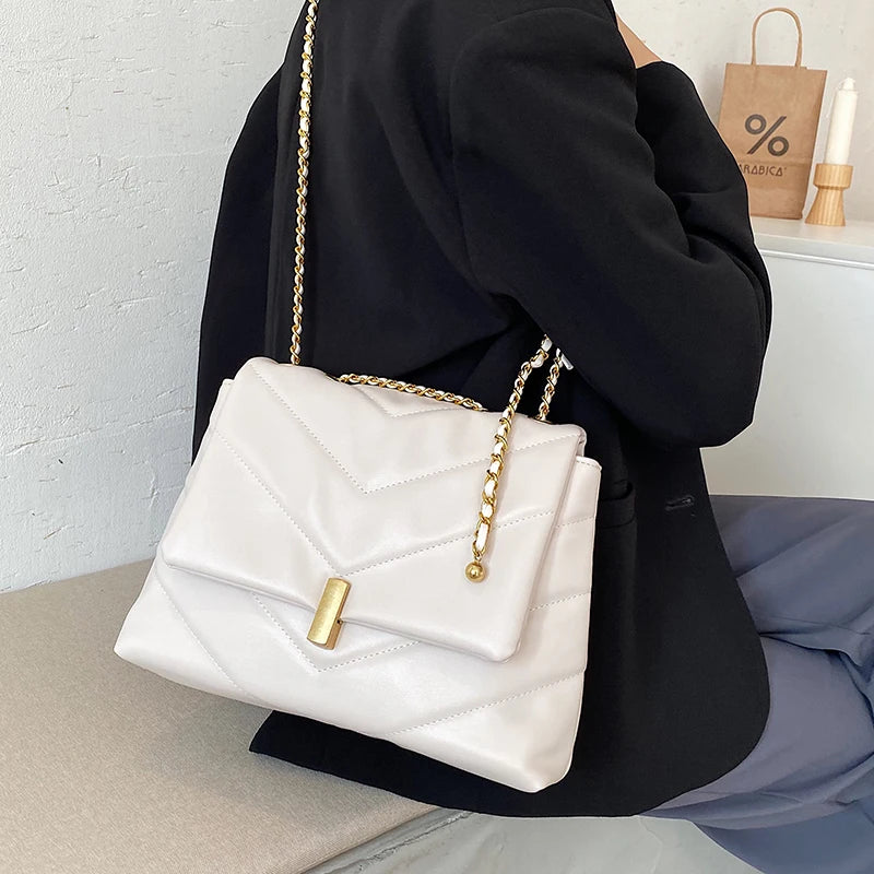 Soft Leather Chain Women Shoulder Crossbody Bags Handbags Ladies Messenger Bags