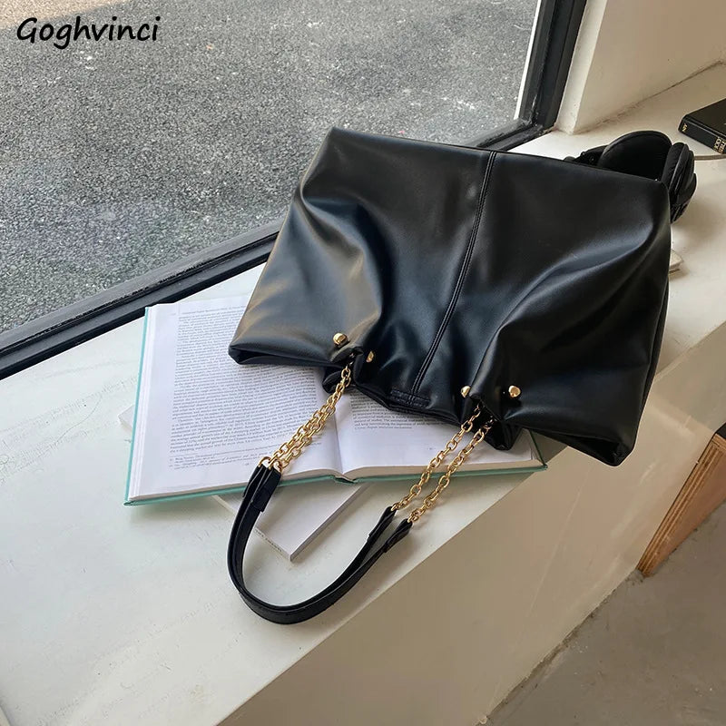 Soft PU Leather Shoulder Bags Women Texture Office Lady Large Capacity