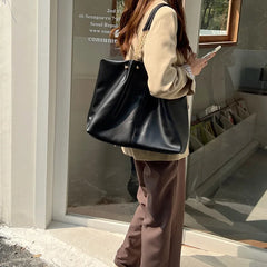 Soft PU Leather Shoulder Bags Women Texture Office Lady Large Capacity