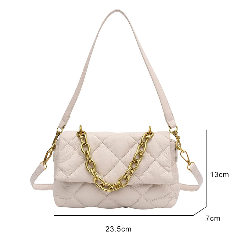Plaid Pattern Shoulder Bag for Women Small Flap Messenger Packet