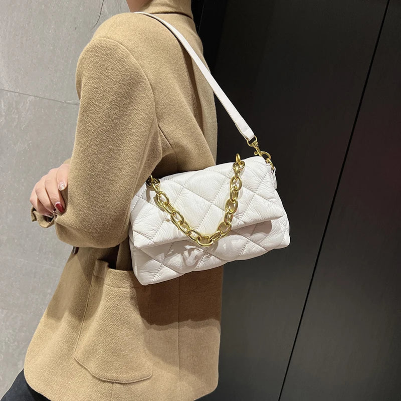 Plaid Pattern Shoulder Bag for Women Small Flap Messenger Packet