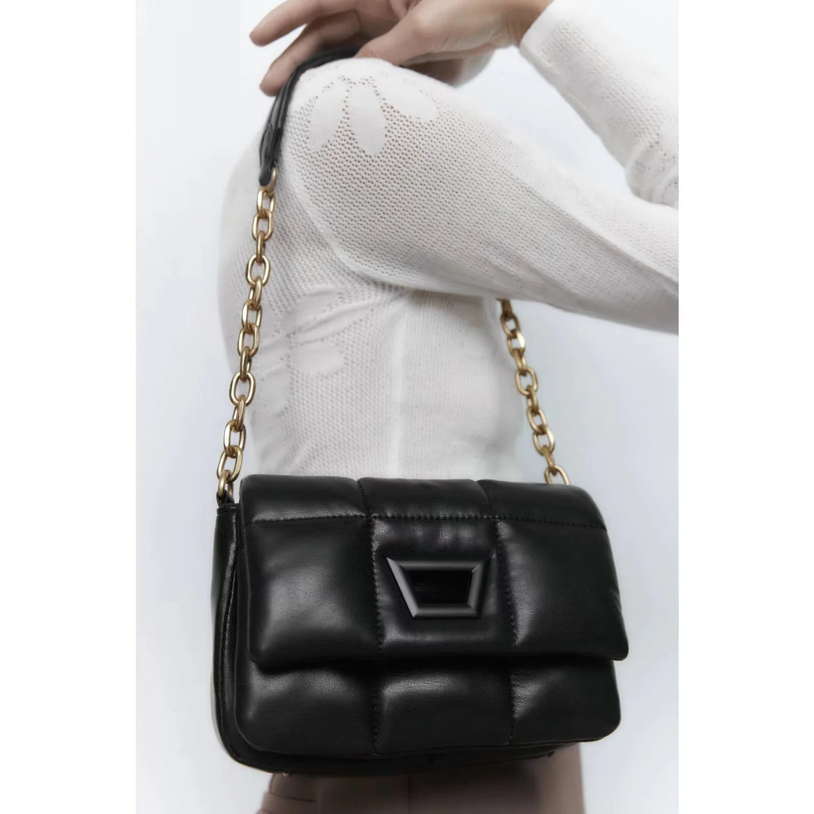 Quilted Shoulder Bag Women Purses Handbag Retro Clutch Tote