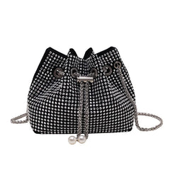 Vintage Crystal Lady Crossbody Bag Chain Sparkling High-quality Female