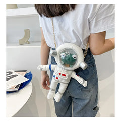 Women's Cartoon One Shoulder Messenger Bag with Solid Chain