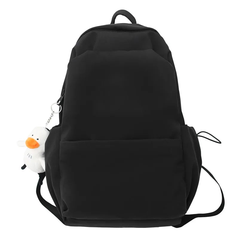 Solid College Student Schoolbag Large Capacity Backpack