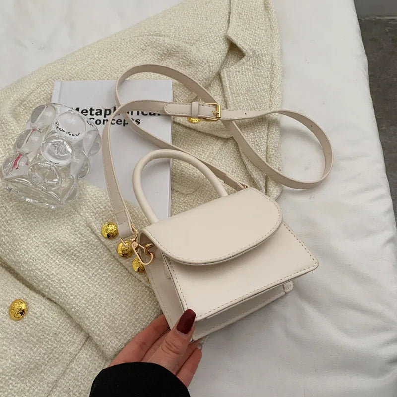 Mini PU Leather Crossbody Bag for Women with Flap Closure