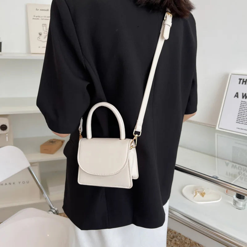 Mini PU Leather Crossbody Bag for Women with Flap Closure
