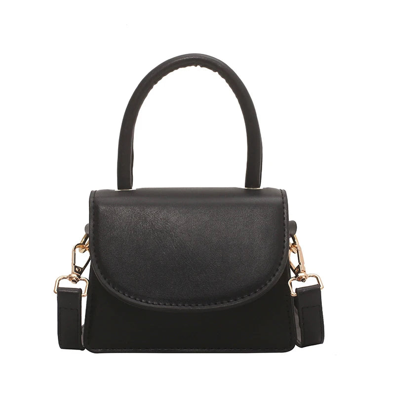 Mini PU Leather Crossbody Bag for Women with Flap Closure