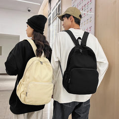 Solid Retro Canvas Women Backpack Travel Rucksack