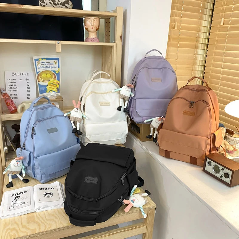 Waterproof Nylon Backpack Shoulder Bag for Teenage Girl Student Backpack