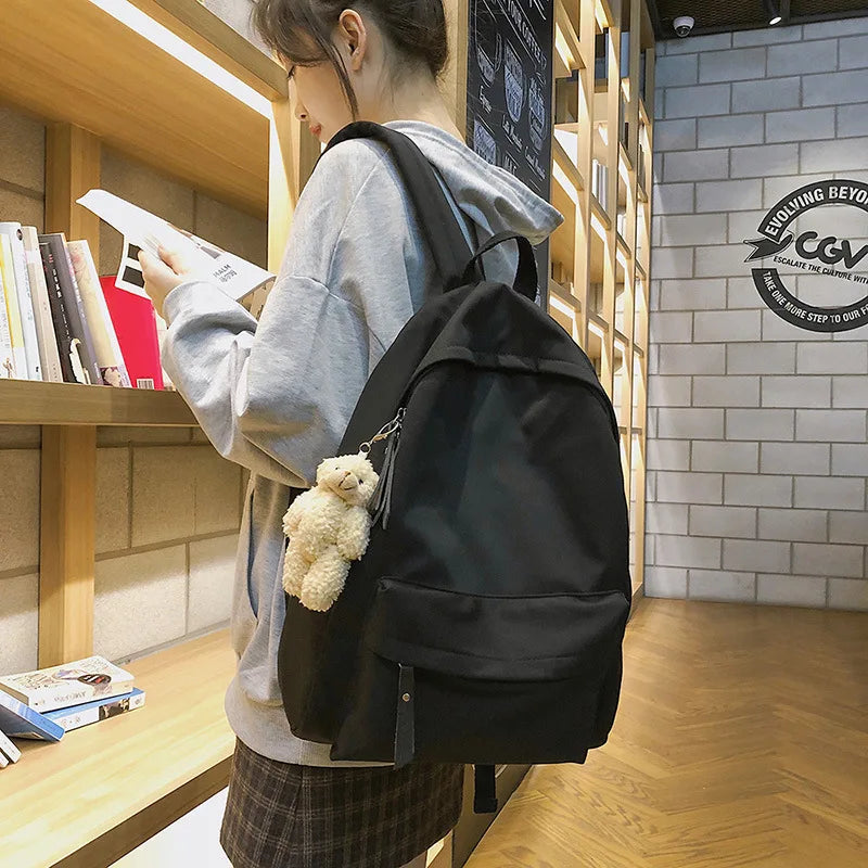 Small Fresh Student Schoolbag Daily Backpack Travel Bag Laptop Knapsack