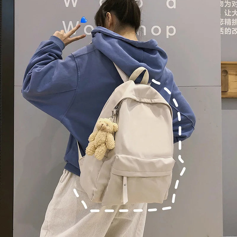 Small Fresh Student Schoolbag Daily Backpack Travel Bag Laptop Knapsack