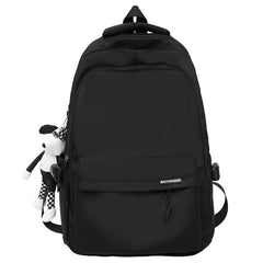 Solid Waterproof Nylon Women Backpack Students Bag Boy's School Bag