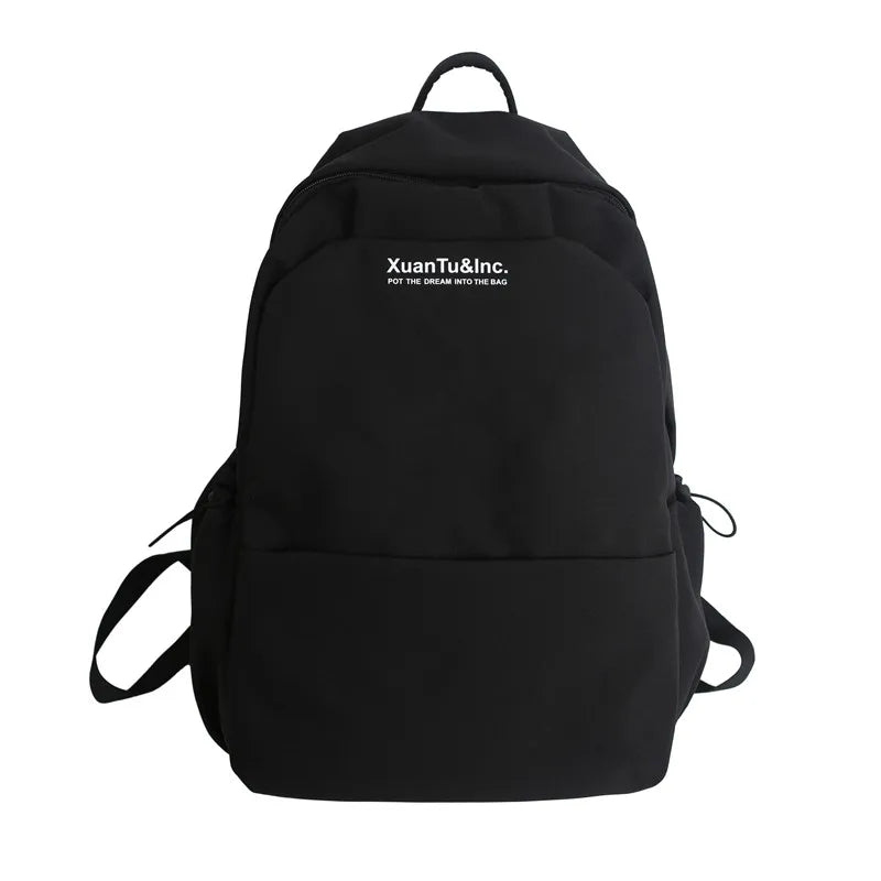 Solid Women Student Schoolbag Large Capicity Teenage Girl Backpack