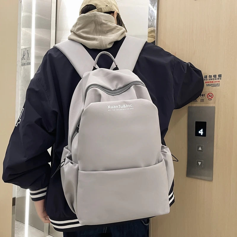 Solid Women Student Schoolbag Large Capicity Teenage Girl Backpack