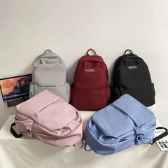 Solid Women Student Schoolbag Large Capicity Teenage Girl Backpack