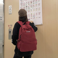 Solid Women Student Schoolbag Large Capicity Teenage Girl Backpack