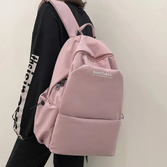 Solid Women Student Schoolbag Large Capicity Teenage Girl Backpack