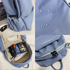 Solid Women Student Schoolbag Large Capicity Teenage Girl Backpack