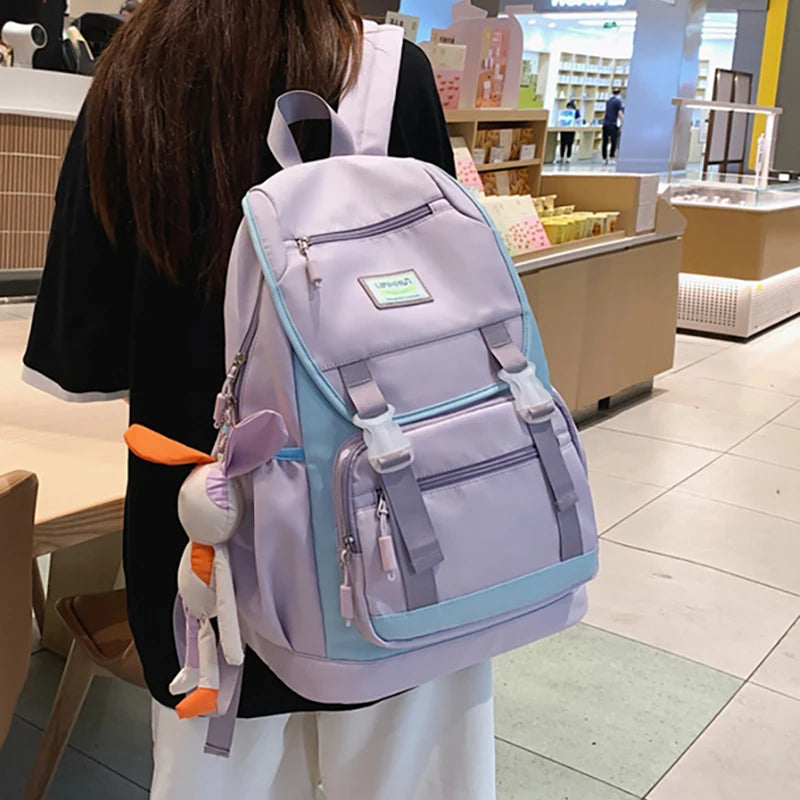 Stylish Teen Girl Book Bag College Schoolbag Large Capacity Rucksack