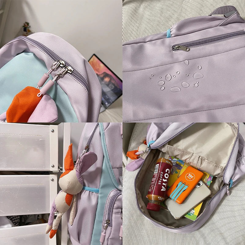 Stylish Teen Girl Book Bag College Schoolbag Large Capacity Rucksack