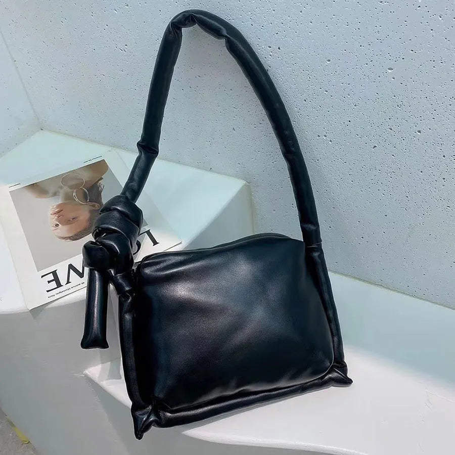 Space Cotton Top-handle Bags Solid for Women Down Tote Messenger