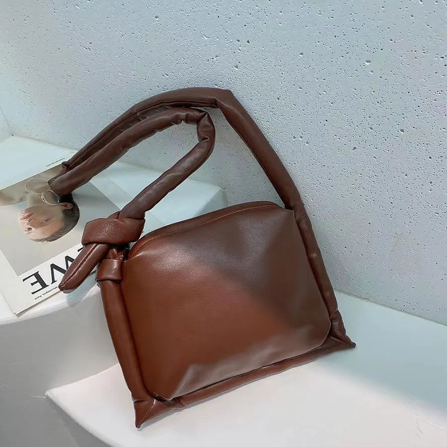 Space Cotton Top-handle Bags Solid for Women Down Tote Messenger