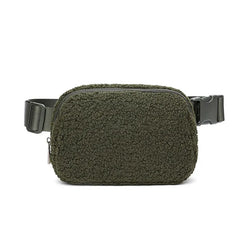 Outdoor Fleece Fur Waist Bag for Women Men Chest Bags Winter Bags