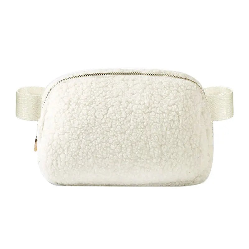 Outdoor Fleece Fur Waist Bag for Women Men Chest Bags Winter Bags