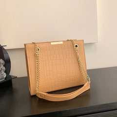 Square Shoulder Bag Solid Pu Leather Crossbody Bags For Women Chain Handbags