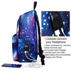 Star Water Resistant Backpack Women Teenagers Bookbag School College Student Lap