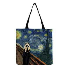 Starry Sky Animal Dog Printed Handbag Shoulder Bag Women's Large Tote