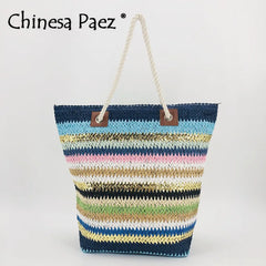 Straw Bag Women Hand-Woven Moon Shape Rattan Bag Drawstring Handbag