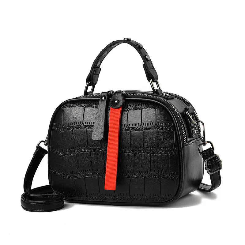 Stripe One-Shoulder Diagonal Small Square Bag Zena 21X9X15cm
