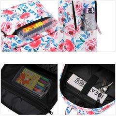 Flower Print Backpack Lightweight Anti-theft Computer Backpack